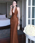 Women Lace Halter Maxi Dress
